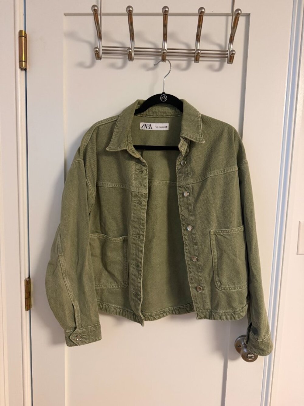 Zara Green Utility/ Denim Blend Jacket